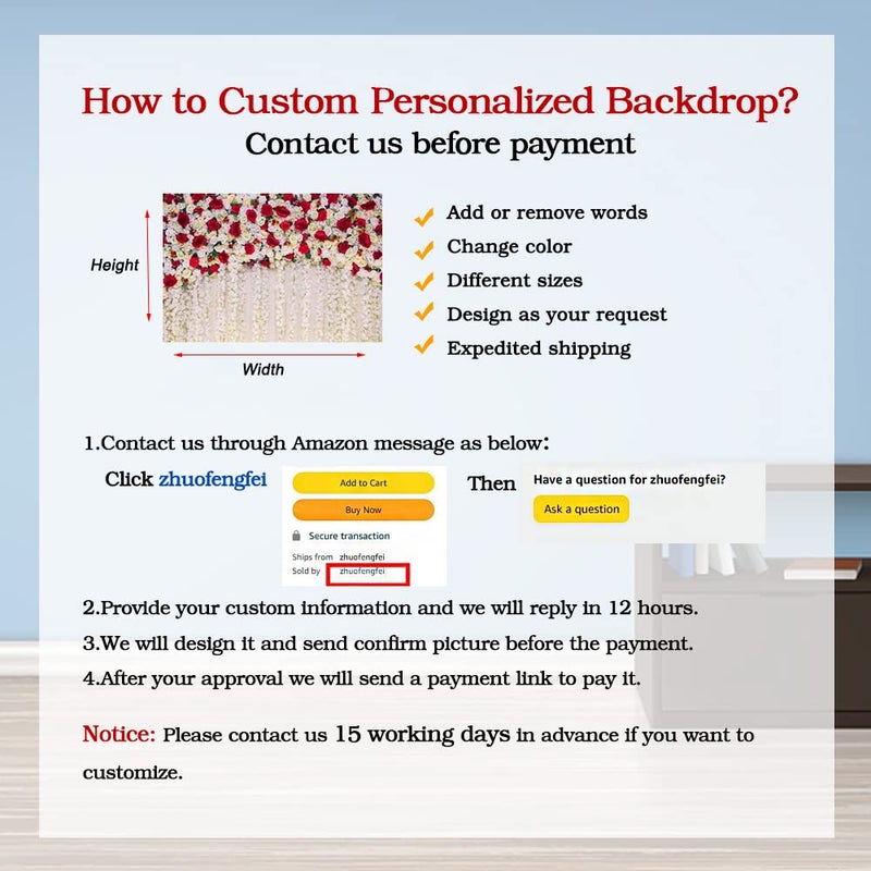 AOFOTO 7x5ft Red White Rose Floral Theme Photography Backdrop Flowers Wall Wedding Bridal Shower Photo Background Newborn Baby Girl Birthday Party Portrait Cake Table Decor Photo Booth Studio Props - Image 5